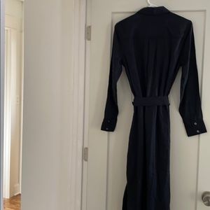 Banana Republic Tencel Midi Shirt Dress Black Belt